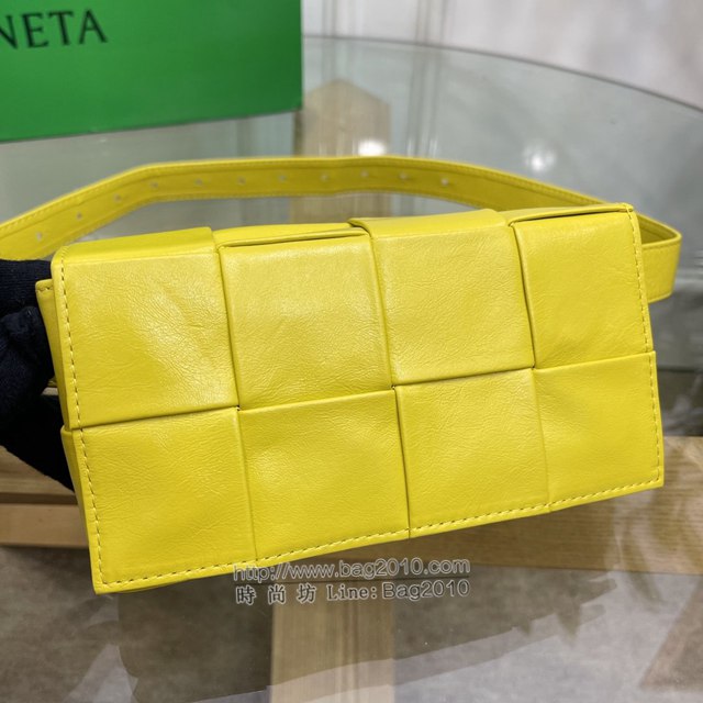 Bottega veneta高端女包 KF0023 寶緹嘉爆款黃色CASSETTE腰包 BV經典款四格腰包/胸包/斜挎包/單肩包  gxz1393